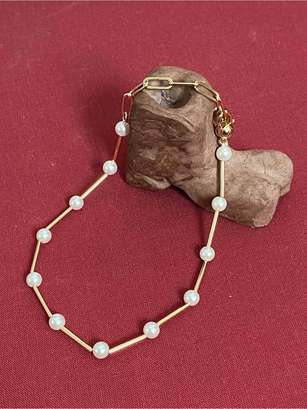 Never-Worn Jenny Bird 14K Gold & Pearl Anklet